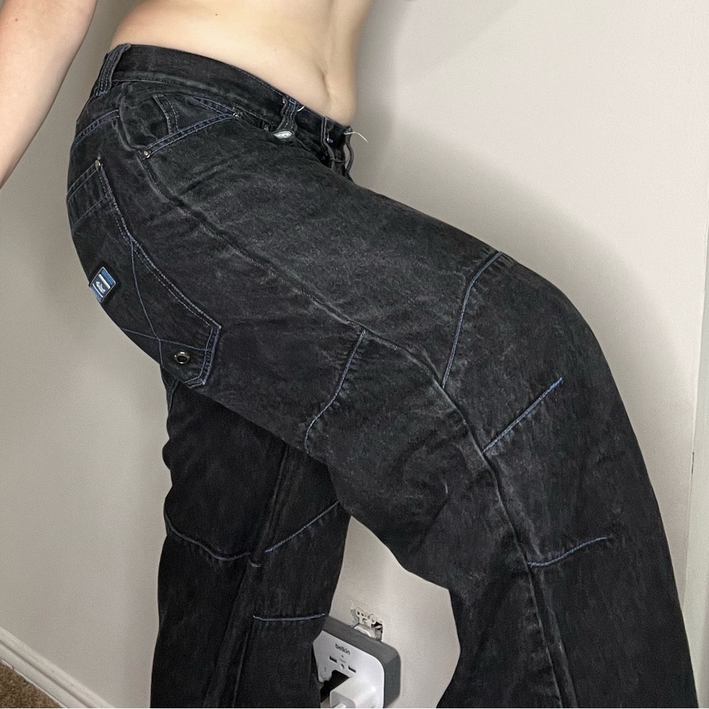 Clench Jeans Vintage Denim 90s Y2K Streetwear Hip Hop Baggy Unisex 32 x 32 - Picture 5 of 14